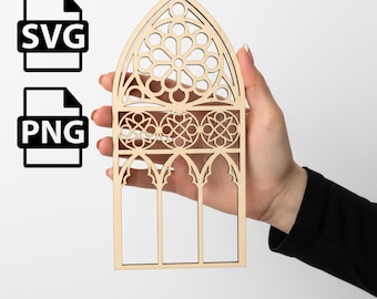 Gothic Arch Window SVG Laser Cut Template | Cathedral Panel (Digital Download)