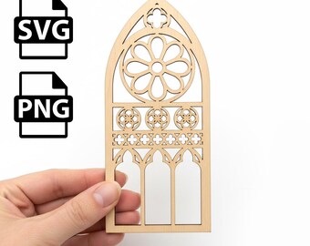 Gothic Arch Window SVG Laser Cut Template | Cathedral Panel (Digital Download)
