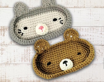 Crochet Bear & Cat Eyeglass Holder Pattern (PDF Download)