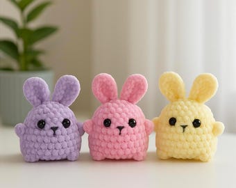 Bunny Crochet Pattern: Low-Sew Amigurumi Plushie (PDF Pattern)