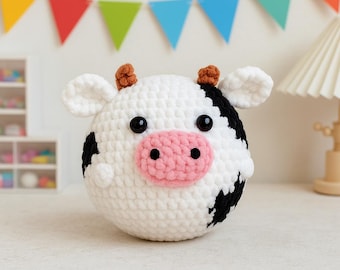 No Sew Crochet Cow Pattern: Amigurumi Gift Decor (PDF Pattern)