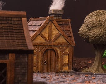 Casa de aldeia: pintura multipartes para acabamento