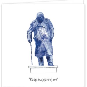 Keep Buggering On – Lustige Grußkarte mit britischem Humor