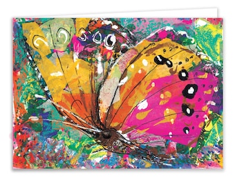 Vlinderwenskaart – Kaart met kleurrijke kunst