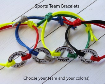 Sports Bracelet, Custom Washer Bracelet, NFL Team Bracelet, Team Bracelet, Personalized Washer Bracelet