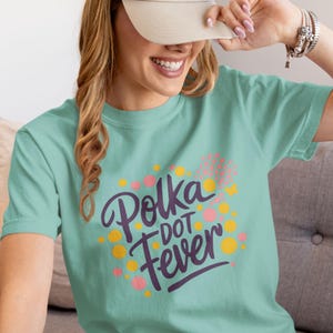 Polka Dot Fever T-Shirt, Retro Dot Print Graphic Tee, Spring Pastel, T-Shirt, Vintage Inspired Top, Cute Casual Tee, Unisex Fashion