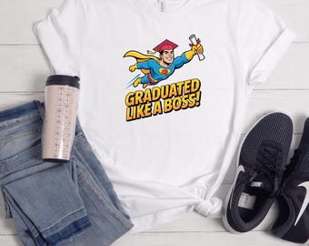 Funny Superhero Graduation T-Shirt – Comic Style Grad Gift