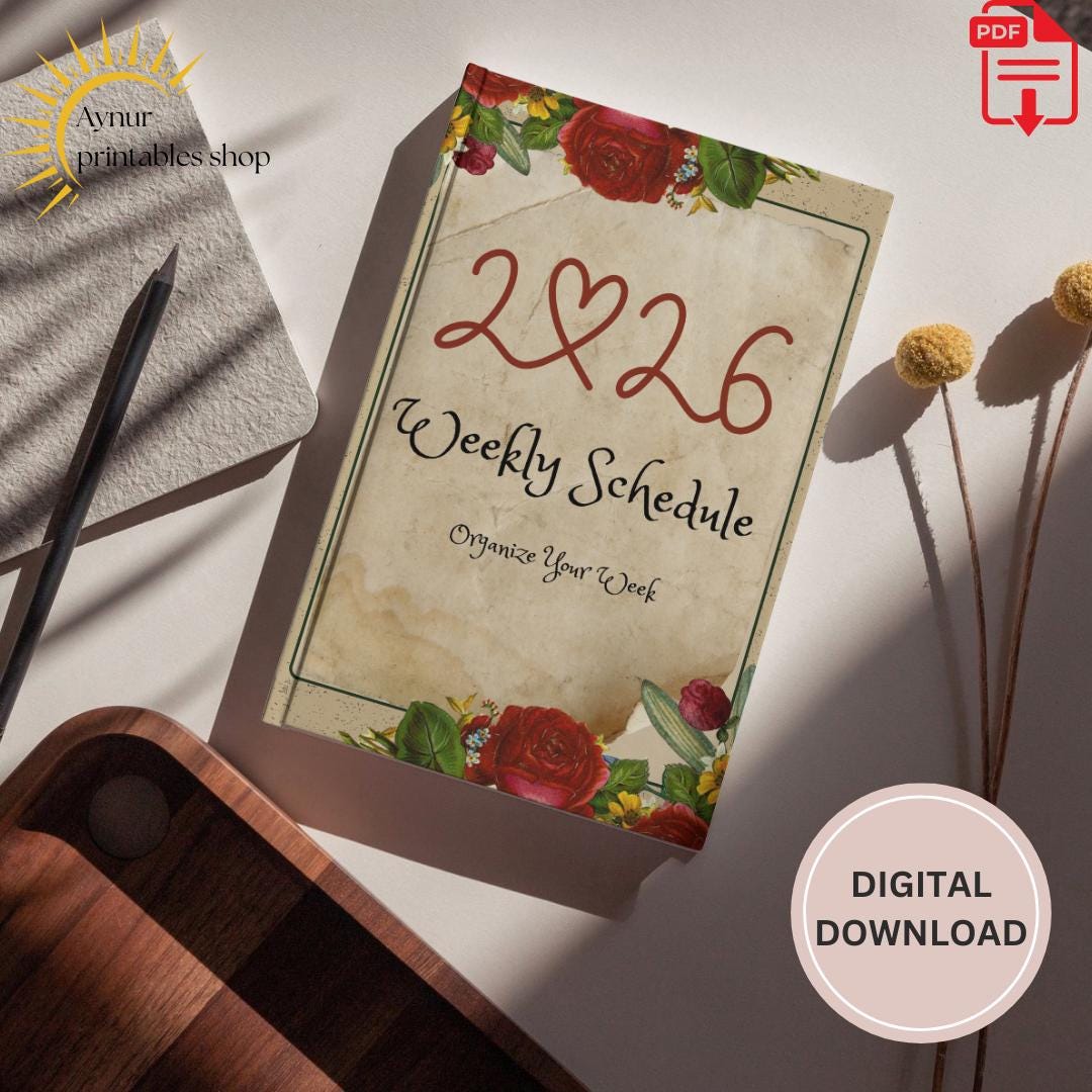 Calendar 2026 Weekly Planner Printable PDF Digital Planner - Etsy Australia