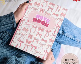 Girls Notebook Printable – 60 Pages | Digital Lined Notebook for Kids | Pink Journal | Instant Download