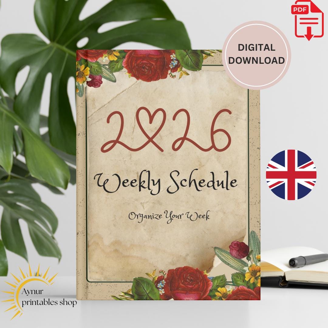 Calendar 2026 Weekly Planner Printable PDF Digital Planner - Etsy Australia