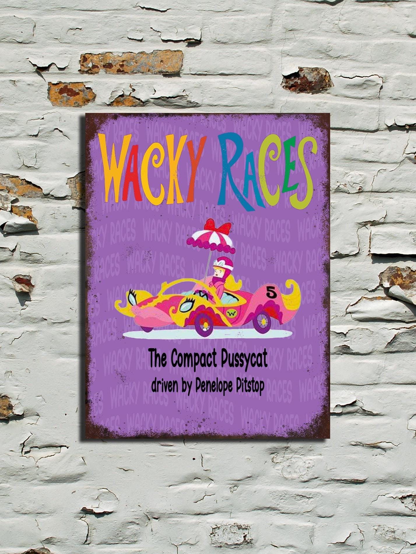Wacky Races Sign Wacky Races the Compact Pussycat Metal Sign/plaque Man Cave, Shed - Etsy UK