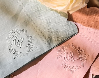 Wedding Envelope Embosser | Custom Last Name Embosser | Personalized Initial Monogram Embosser |  Couples Names Logo | Embossing Stamp