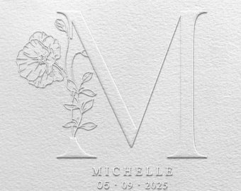 WEDDING ENVELOPE EMBOSSER -Personalized Monogram & Last Name Metal Seal Stamp, Wedding Stationery, Create Own Design, Custom Logo Stamp