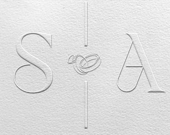 WEDDING INVITATION EMBOSSER -Personalized Monogram & Last Name Metal Seal Stamp, Wedding Stationery, Create Own Design, Custom Logo Stamp
