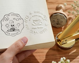 Timbro personalizzato per libri con nome / Timbro in gomma personalizzato Ex Libris / Timbro per diario di lettura / Regalo per insegnanti / Regalo per amanti dei libri