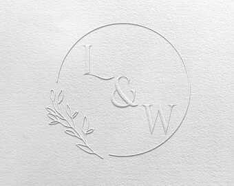 Timbro personalizzato con iniziali di matrimonio / Timbro monogramma personalizzato