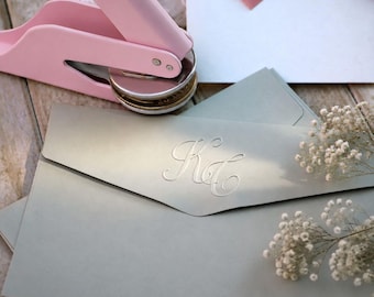 Timbro a mano personalizzato – Timbro monogramma "Forever Love" / Articoli di cancelleria per matrimoni / Regalo fai da te per la coppia di novelli sposi