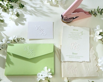 Timbro personalizzato per matrimonio / Timbro monogramma personalizzato / Sigillo con logo e nome della coppia / Decorazione per inviti di matrimonio / Regalo per addio al nubilato per la sposa