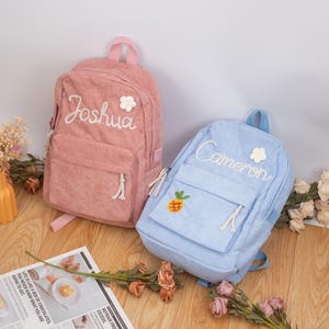 Sacs à dos en velours côtelé pour tout-petits,Sac à dos pour tout-petits personnalisé,Sac à dos d'école personnalisé,Cadeau de rentrée scolaire,Cadeau pour enfant,Cadeau pour la maternelle,Sac pour enfant