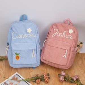 Sac à dos personnalisé pour tout-petit, Sacs à dos personnalisés en velours côtelé pour tout-petit, Sac à dos pour l'école, Cadeau de rentrée scolaire, Cadeau pour enfant, Cadeau pour la maternelle, Sac pour enfant