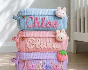 Personalized Name Corduroy Pencil Case: Back to School Gift
