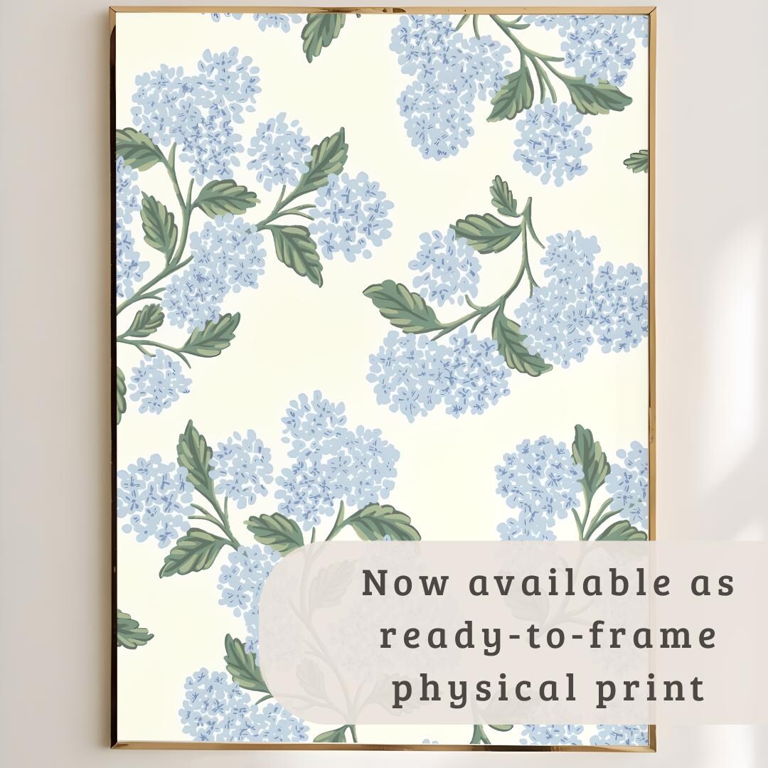 Blue Hydrangea Print: Elegant Floral Wall Art (digital Download) - Etsy