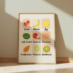 Fruit of the Spirit Print: Christlicher Bibelvers, Sonntagsschuldekor (Digitaler Download