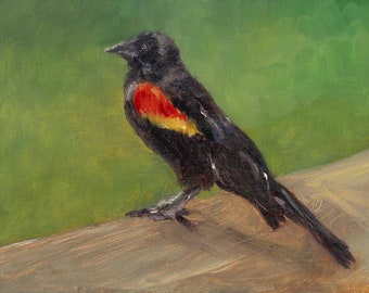 Rio Wright - Red Winged Blackbird Painting