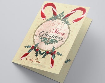 Candy Cane Christmas Card