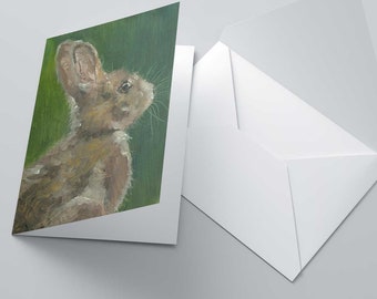 Alert Rabbit Greeting Cards