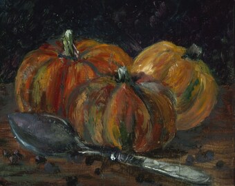 Pumpkins and Peppercorns Oil Painting