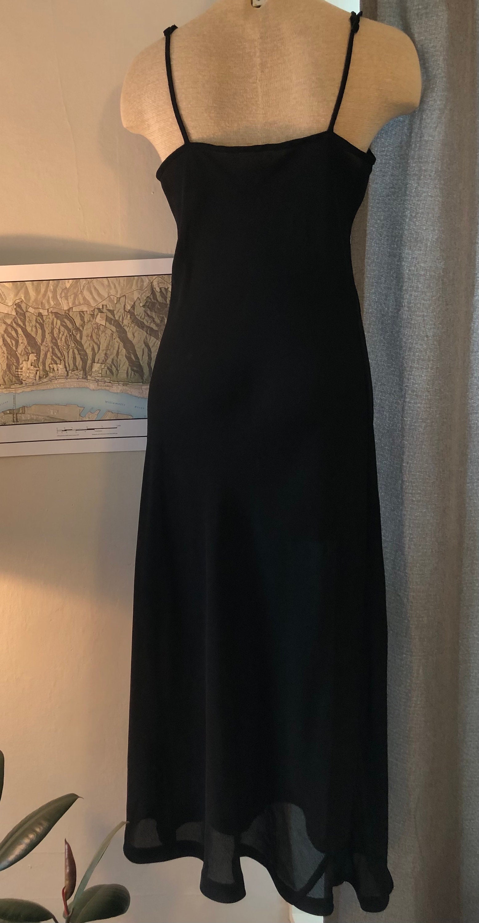 Vintage Express Sheer Long Black Slip Dress 36 Bust 42 Hip - Etsy