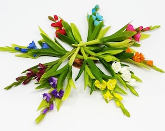 Puppenhaus Gladiolenblumen Handgemachtes Puppenhaus 1:12