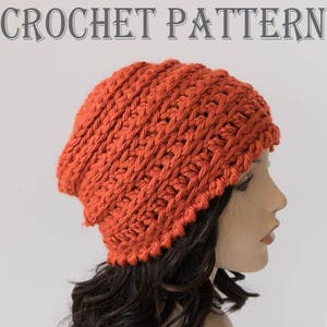 PATTERN - Crochet Slouchy Beanie - Super Chunky Beanie - Adorabella Beanie Pattern - Slouchy Hat Pattern - PDF Download - PAT1041