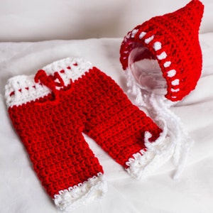 Hand Crochet Pixie Set - Newborn Photo Prop - Pixie Hat - Newborn Pants Set - Newborn Pixie Hat and Pants - Photo Prop - Newborn Outfit