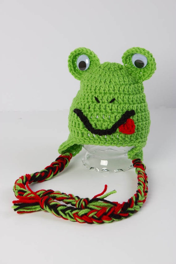 crochet frog hat