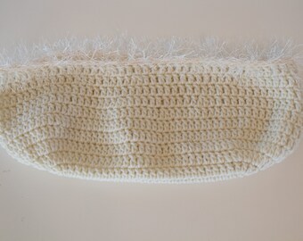 Hand Crochet Newborn Photo Prop - Crochet Basket with Fringe - Professional Use - B22