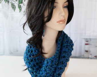 Hand Crochet Infinity Scarf - Crochet Cowl - Neck Warmer - Convertible Cowl - Gifts for Mom - Women's Accessories - B13