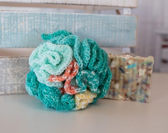 Hand Crochet Giant Shower Loofah - Exfoliating Bath Pouf - Handmade Bath Pouf - Bath and Spa Accessory - Shower Puff - Shower Scrubby - B19