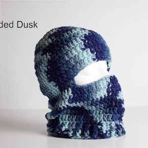 Hand Crochet Ski Mask - Winter Face Mask -  Ninja Style Riding Hood - Face Warmer - Hunting Mask - Balaclava Ski Mask - 1052-B7