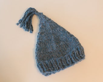 Tasseled Elf Hat • Super Bulky Alpaca Blend Knit Hat - 1037 - B30