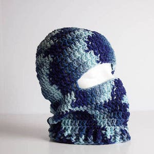 Crochet Ski Mask PATTERN Hunting Mask Ninja Style Riding Hood Winter Face Mask 3 Sizes Child Ski Mask Adult Ski Mask PAT1052 image 3