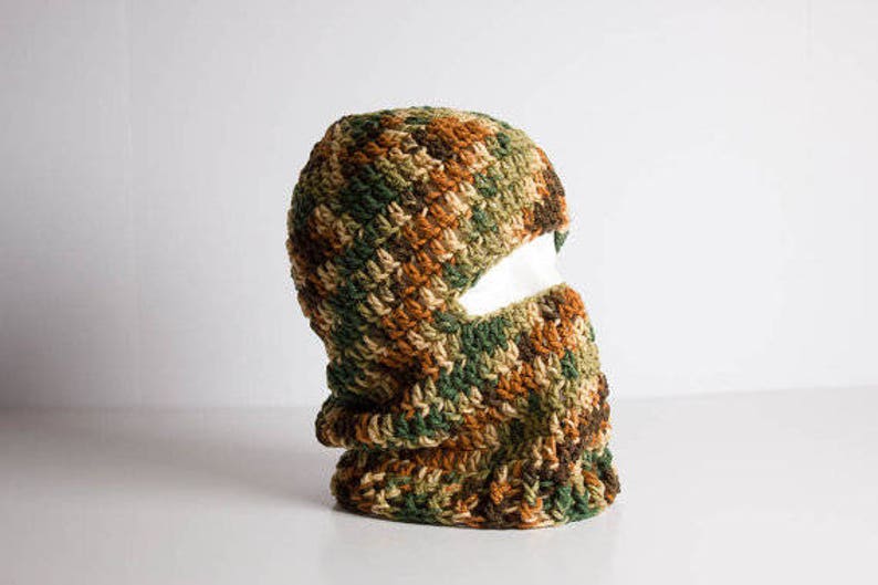 Crochet Ski Mask PATTERN Hunting Mask Ninja Style Riding Hood Winter Face Mask 3 Sizes Child Ski Mask Adult Ski Mask PAT1052 image 2