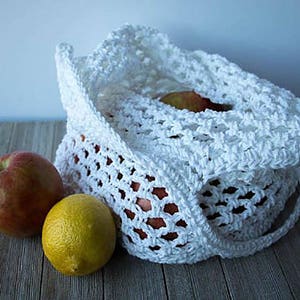 Crochet Market Bag PATTERN Produce Bag Farmer's Market Bag Cotton Shopping Bag Mesh Shopping Bag Cotton String Bag PAT5018 image 4