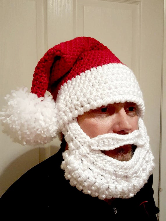 crochet santa hat with beard pattern free