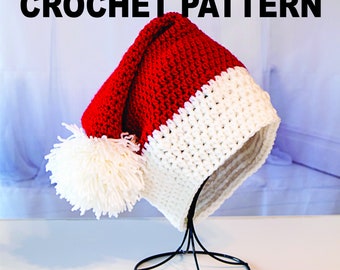 Crochet Santa Hat PATTERN - Elf Hat - Christmas Hat Pattern