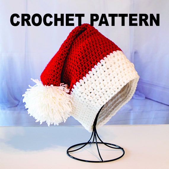 Crochet Santa Hat PATTERN Elf Hat Christmas Hat Pattern
