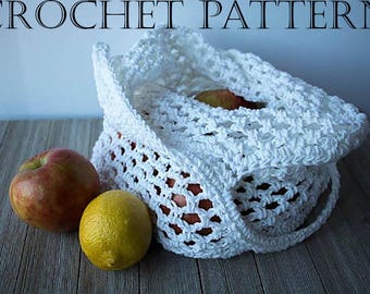 PATTERN - Crochet Market Produce Bag - Farmer's Market- Instant Download PDF - PAT5018