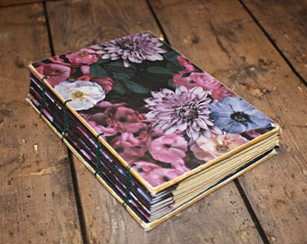 Coptic Bound Journal, Flower Journal, sketchbook, Garden Photo,  art journal, travel journal, handmade notebook, summer writing journal