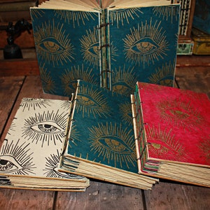 Evil Eye Dream Journal: Hand Sewn Coptic Bound Book, Blank Pages,